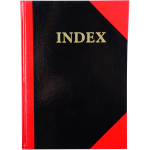 CUMBERLAND BLACK AND RED NOTEBOOK GLOSS COVER A5 100 LEAF INDEXED