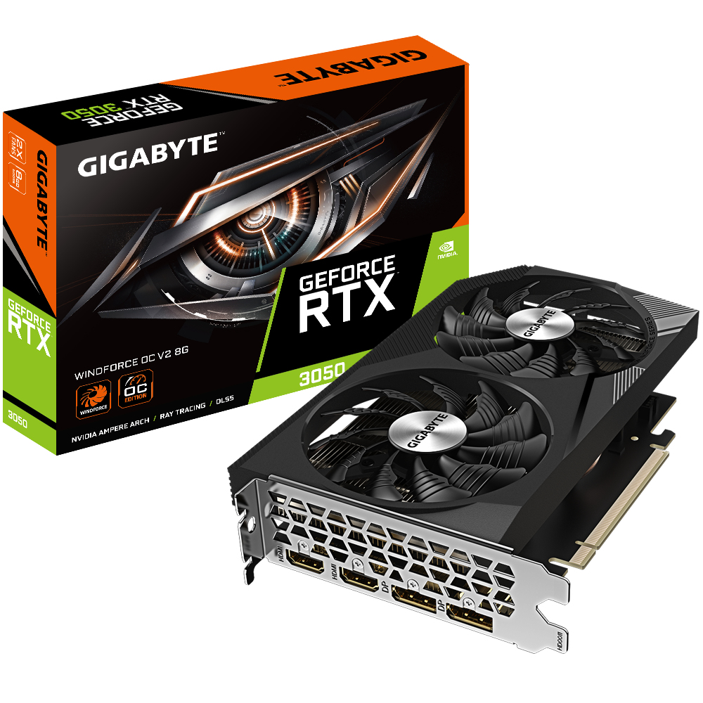Image of Gigabyte GeForce RTX 3050 WINDFORCE OC V2 8G NVIDIA 8 GB GDDR6