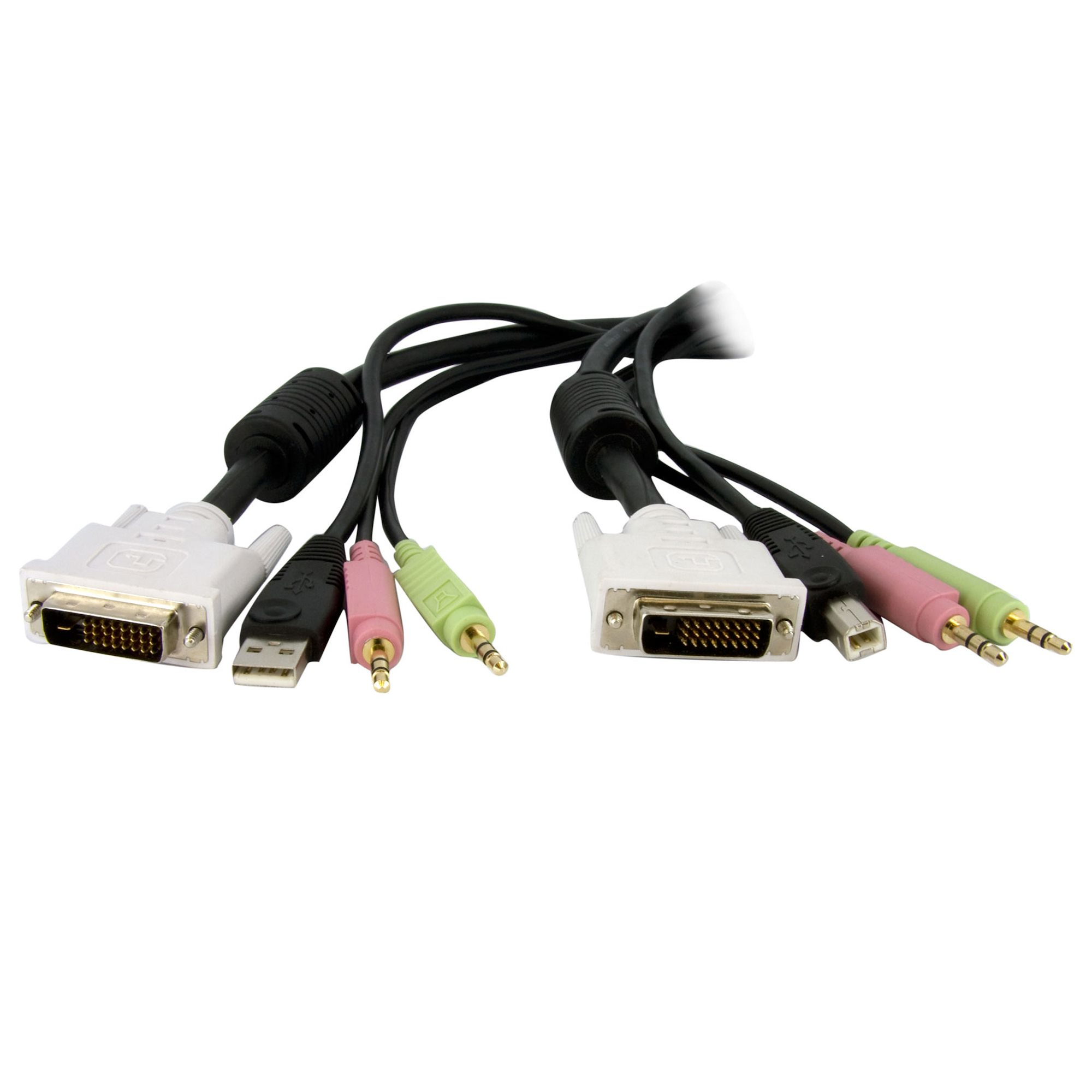 Image of StarTech.com KVM Cable for DVI and USB KVM Switches with Audio &...