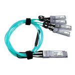 BlueOptics Q-4S-AOC-20M-AB-BO InfiniBand en Glasvezelkabel QSFP 4xSFP+ Oranje