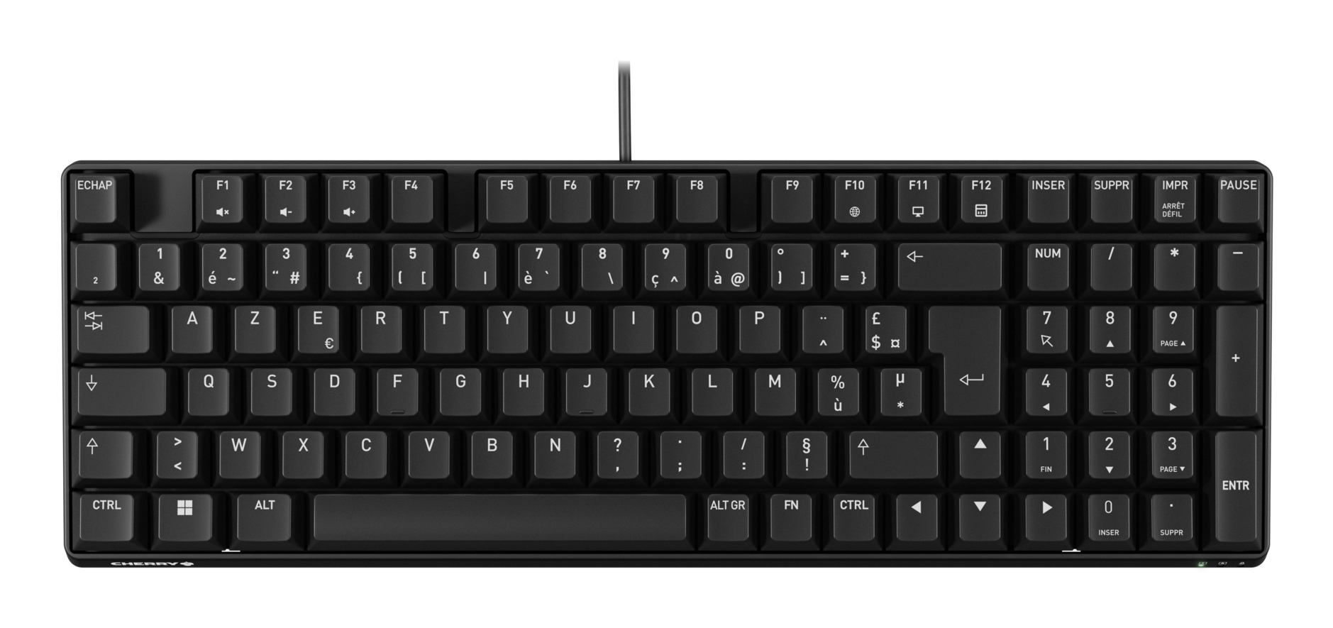 CHERRY K37ID keyboard Industrial USB AZERTY French Black