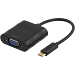 Deltaco USBC-VGA video cable adapter USB Type-C VGA (D-Sub) Black