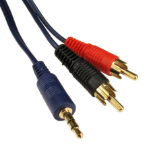Cables Direct 3.5mm - 2xRCA, 5m audio cable Blue