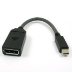 4Cabling 15cm Mini DisplayPort Male to DisplayPort Female: Black