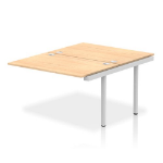 Dynamic Impulse Back-to-Back Bench Desk Extension Kit W1200 x D1600 x H730mm Maple Finish Silver Frame - IB00210 DD