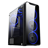 CIT Blaze PC Gaming Chassis Tempered Glass 6x Blue LED 120mm Fans Inc 240mm Radiator Support ATX/mATX/mI CIT Blaze PC Gaming Chassis Tempered Glass 6x Blue LED 120mm Fans Inc 240mm Radiator Support ATX/mATX/mI