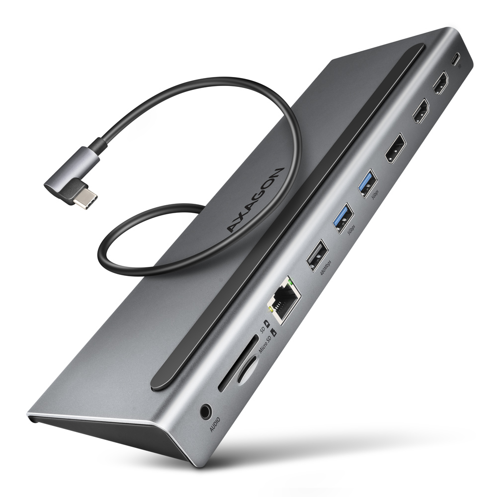 HMC-4KX3 USB 3.2 (Gen 1) Type C Docking Station for Notebook, Smartphone, Desktop PC, TV, Mobile Device, iPhone - Charging Capability - Memory Card Reader - SD, SDXC, SDHC, microSDHC - Desktop thumbnail