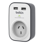 Belkin SurgeCube Grey, White 1 AC outlet(s)