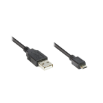 Alcasa 2510-MB003 USB-kabel USB 2.0 0,3 m USB A Micro-USB B Zwart