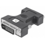 Techly IADAP-DVI-8700T tussenstuk voor kabels DVI-I VGA Zwart