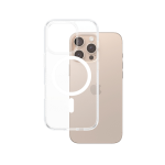 PanzerGlass ® HardCase Transparent w. White MagSafe iPhone 16 Pro Max mobiele telefoon behuizingen Hoes Transparant