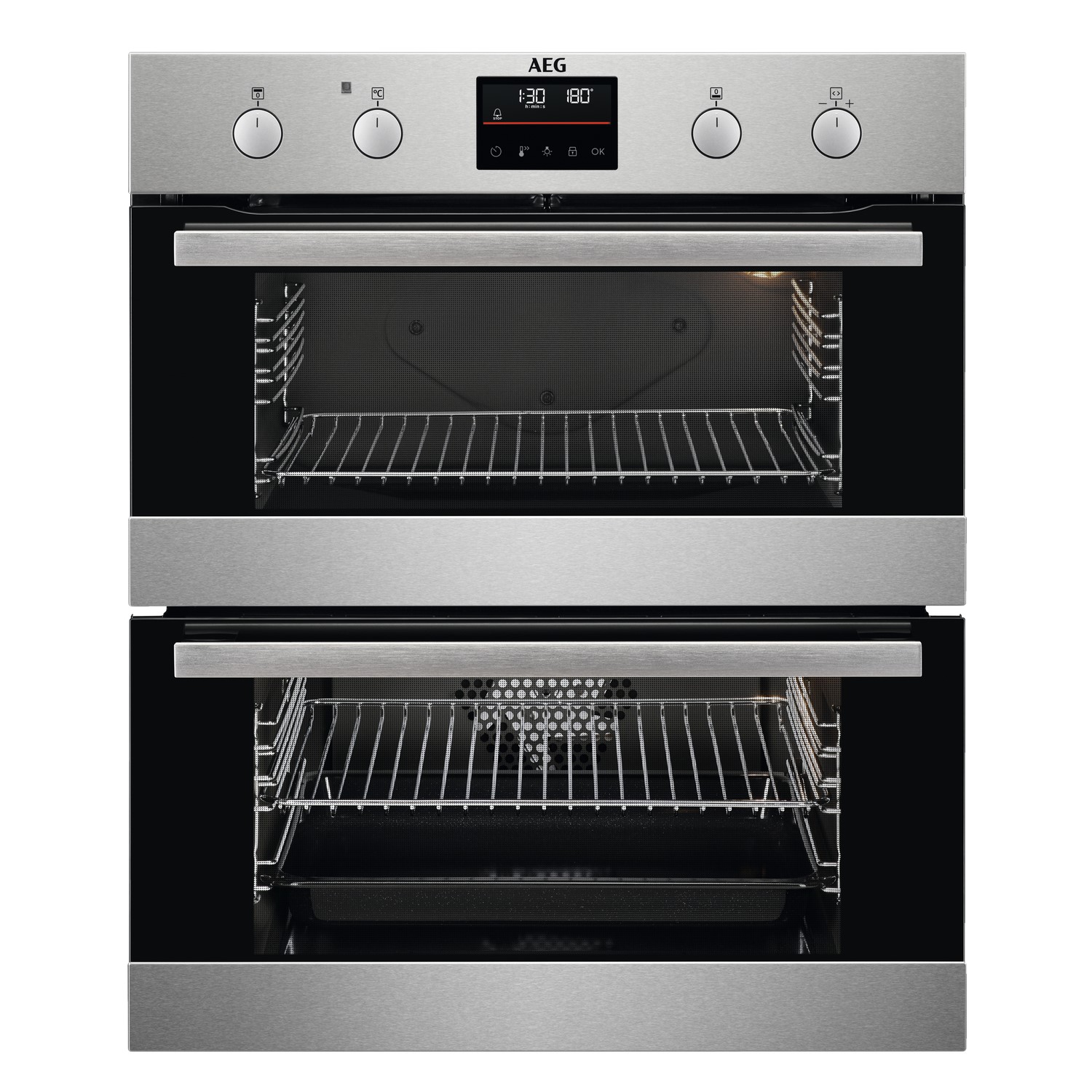Photos - Other for Computer AEG Series 6000 Built Under Electric Double Oven - Stainless Steel 9441717 