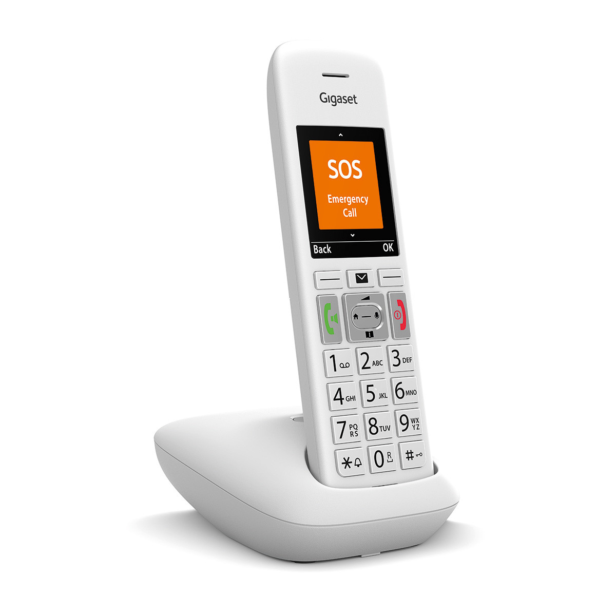 Image of Gigaset E390 Analog/DECT telephone Caller ID White