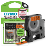 Dymo 1978367 DirectLabel-etikettes black on orange Vinyl 12mm x 5,5mm for Dymo D1 6-12mm/19mm/24mm/9-12mm/9-19mm