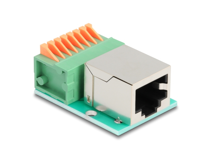 EU Product - RJ45 Buchse zu Terminalblock mit Drucktaster Cat.5e thumbnail