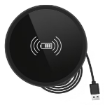 BRobotix 263984 cargador de dispositivo móvil Smartphone Negro USB Cargador inalámbrico Carga rápida Interior