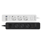 InLine Socket strip, 3-way CEE 7/3, with protection and USB QC3.0, white