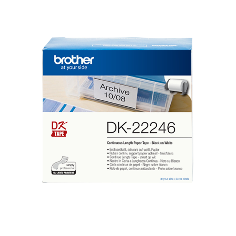 Image of Brother DK-22246 DirectLabel Etikettes white 103mm x 30,48m for...