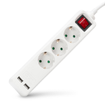 Entac Socket Extension Cord S1 3 Sockets With Switch 1.5m 3G1.5 2 USB