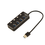 Gembird UHB-U3P4P-01 interface hub USB 3.2 Gen 1 (3.1 Gen 1) Type-A 5000 Mbit/s Zwart
