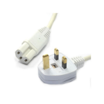 FDL 1M UK MANIS CABLE - UK PLUG TO C15 (HOT) SOCKET - WHITE
