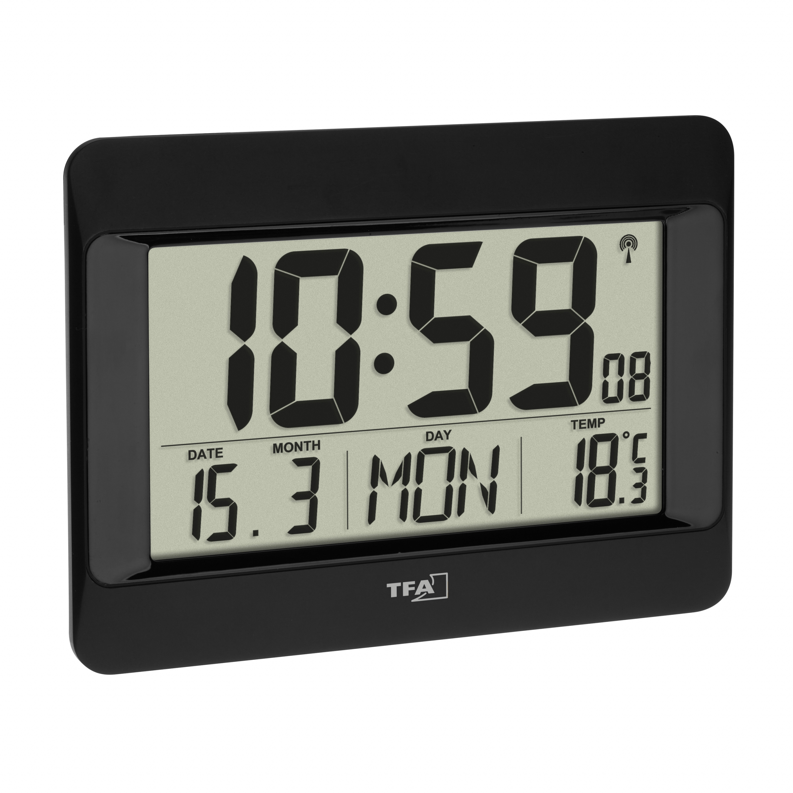 Image of TFA-Dostmann 60.4519.01 - Digital alarm clock - Rectangle - Black...