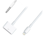 4XEM 4X308ADAPTW mobile phone cable White Apple 30-pin Lightning + 3.5mm