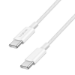 LogiLink USB 2.0 Type-C cable, C/M to C/M, nylon jacket, 60W, white, 1.5 m