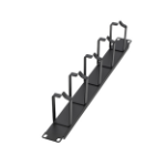 connektgear 5 Ring 19 Inch (1U) Rack Mount Cable Management Bar - 85mm Loop Depth - Black