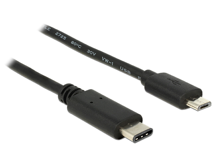 EU Product - USB-C Kabel -> Micro-B St/St 0,5m schwarz thumbnail