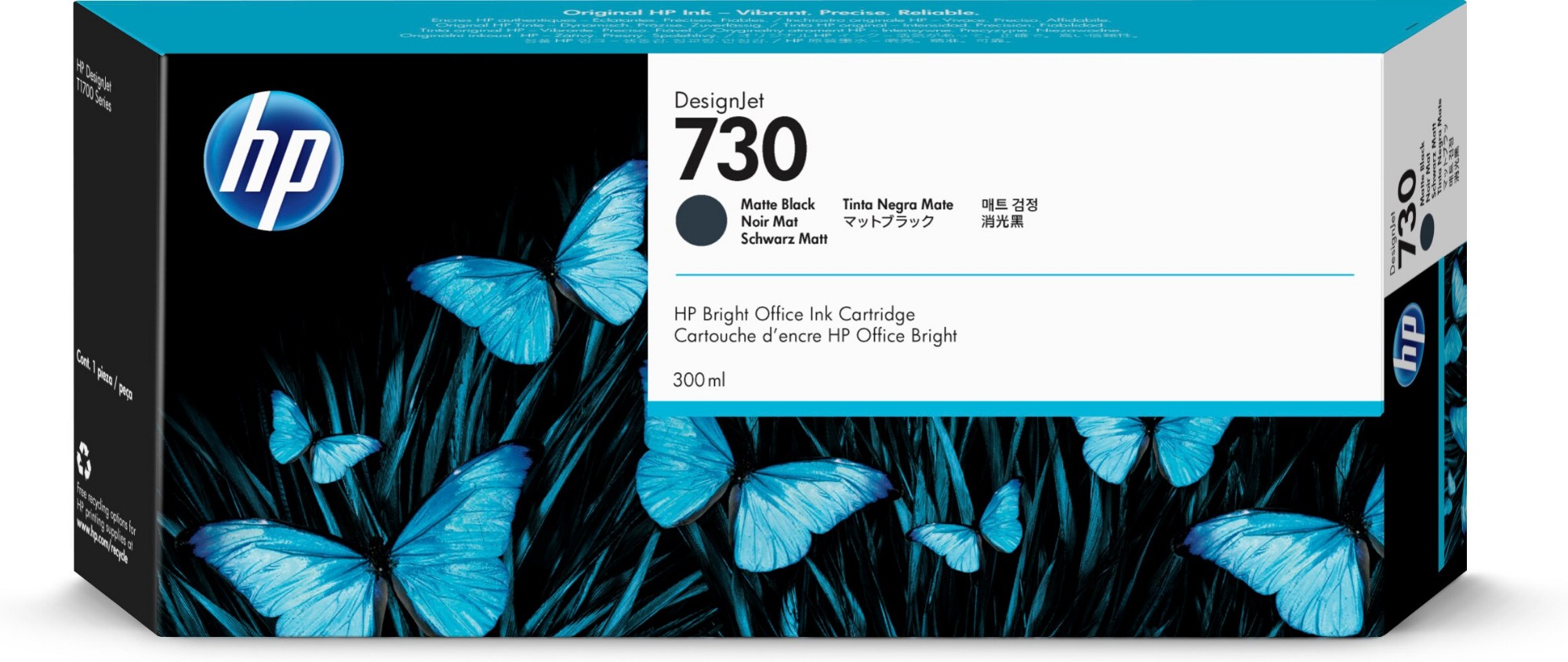 HP P2V71A/730 Ink cartridge black matt 300ml for HP DesignJet T 1600/1700/940