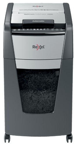 Rexel Optimum AutoFeed+ 300M paper shredder Micro-cut shredding 55 dB 23 cm Black, Silver