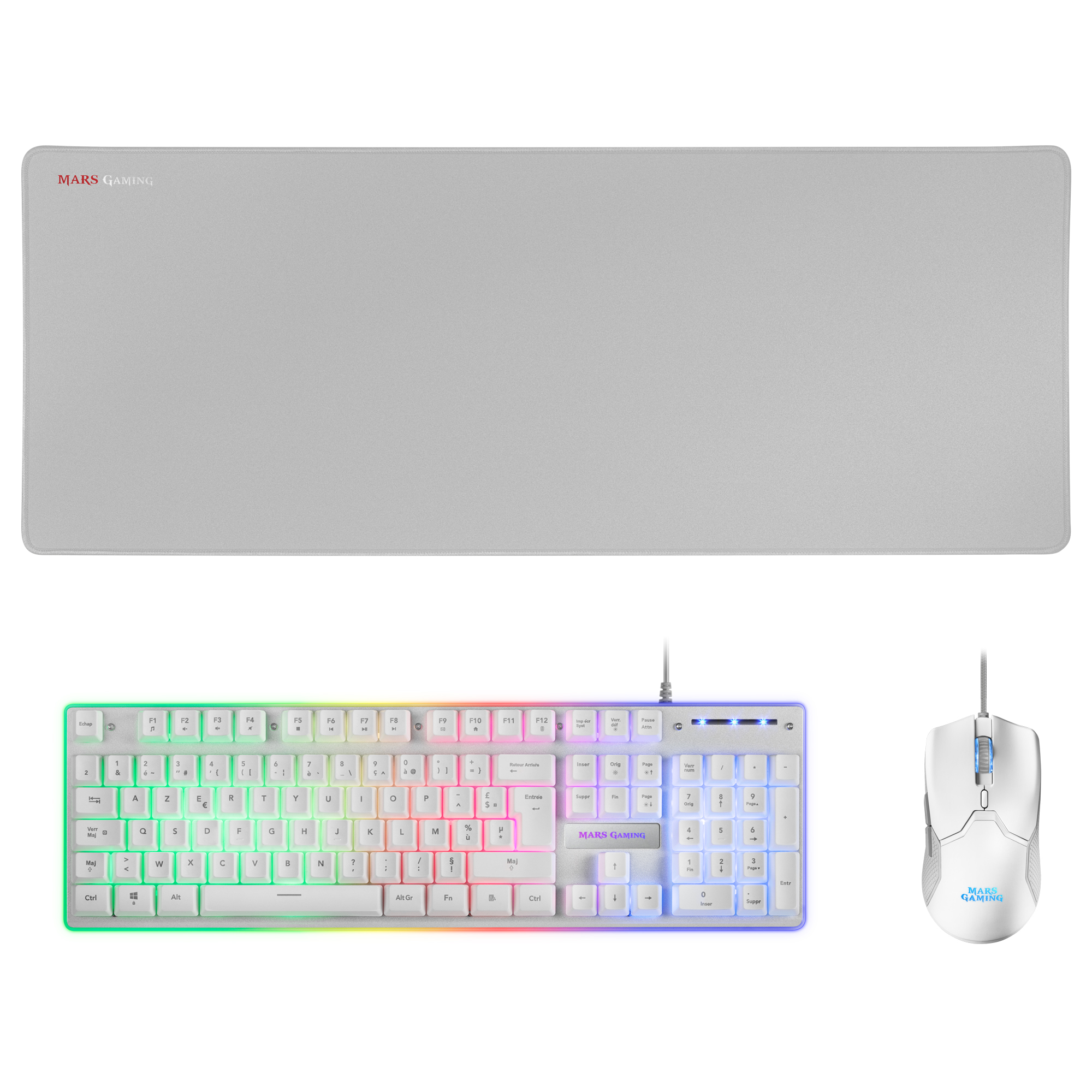 Mars Gaming MCPXWFR Combo Keyboard H-Mech FRGB Ultralight Mouse 10000D