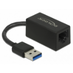 DeLOCK Adapter SuperSpeed USB (USB 3.2 Gen 1) with USB Type-A male > Gigabit LAN 10/100/1000 Mbps compact black