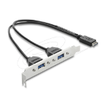 DeLOCK 67345 USB cable 0.355 m USB E 2 x USB A Black