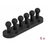 DeLOCK Cable Holder with 5 feed-throughs self-adhesive / screwable 6 pieces black