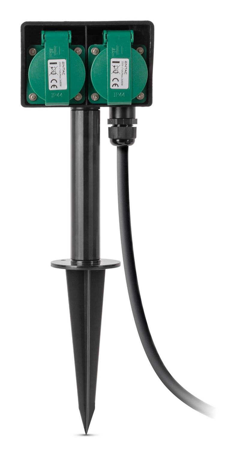 EU Product - Gartensteckdose mit Erdspie� IP44 2fach 5m thumbnail