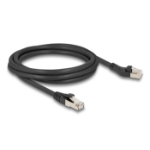 DeLOCK RJ45 Network Cable Cat.8.1 S/FTP plug 45° left angled to plug straight up to 40 Gbps 2 m black
