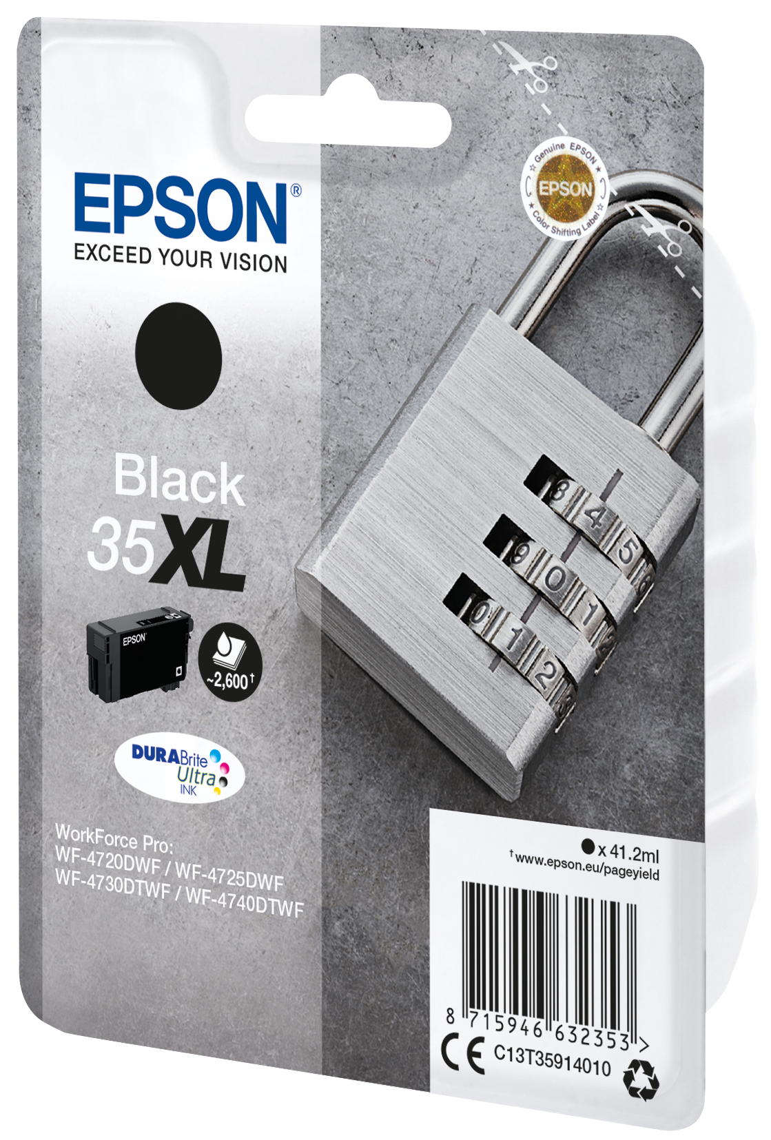 Epson C13T35914010/35XL Ink cartridge black high-capacity, 2.6K pages ISO/IEC 24711 41,2ml for Epson WF-4720