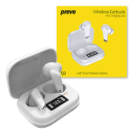 PREVO Q2 TWS Earbuds, Bluetooth 5.1, Automatic Pairing, Touch Control Feature with Digital LED Display Wireless Charging Case, Android, IOS and Windows Compatible, White