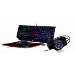 Gembird GGS-UMGL4-01-RU toetsenbord Inclusief muis Gamen USB Russisch Zwart