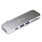 j5create JCD388 laptop dock/port replicator USB 3.2 Gen 1 (3.1 Gen 1) Type-C Grey