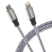 Maplin Lightning Connector to USB-C Cable Braided 27W Cable 3m Silver