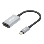 Manhattan USB-C to HDMI Cable, 4K@60Hz, 5 Gbps (USB 3.2 Gen1 aka USB 3.0), 11cm, Black/Silver, Male to Male, Polybag