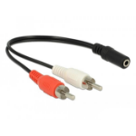 DeLOCK 85806 audio kabel 0,2 m 2 x RCA 3.5mm Zwart, Rood, Wit