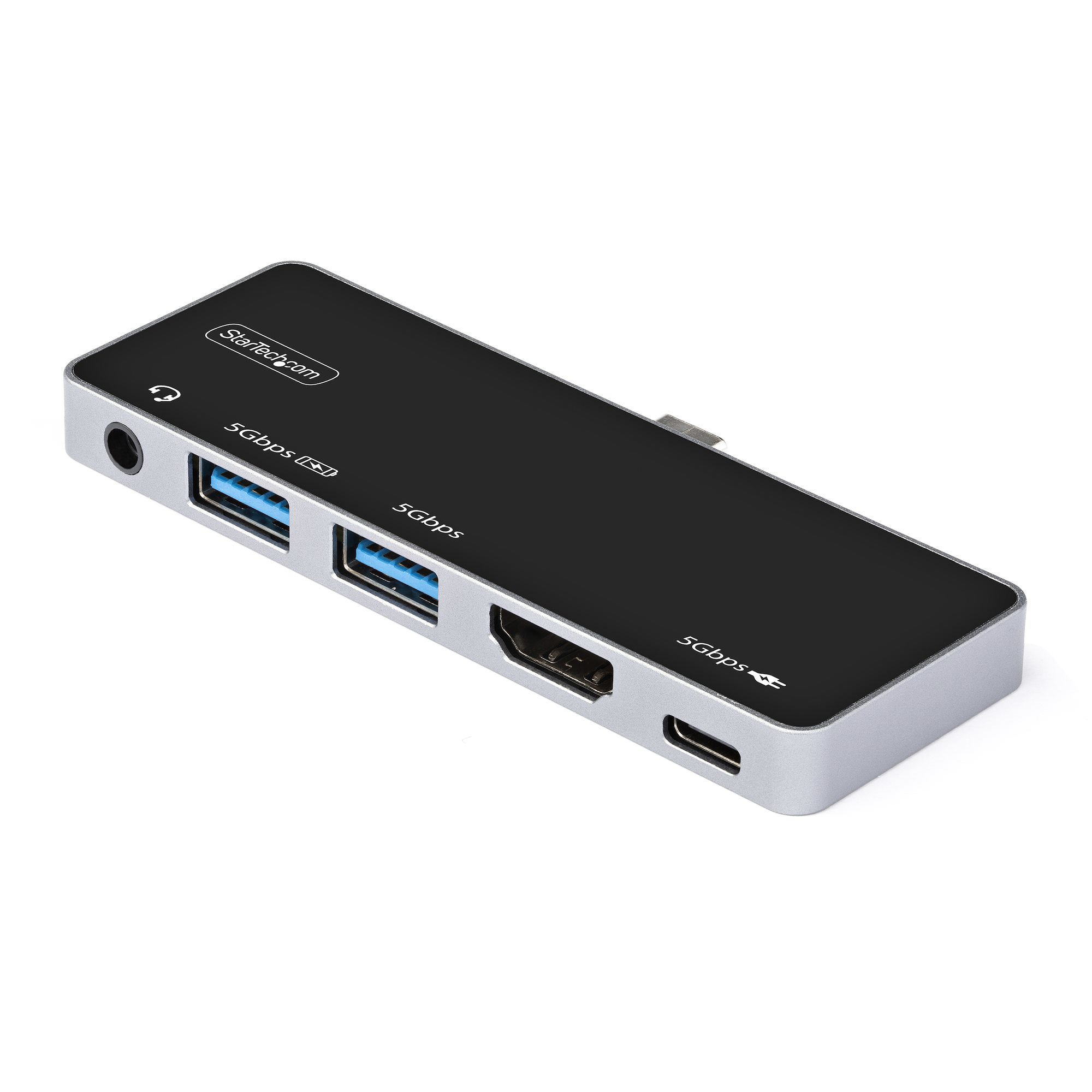StarTech.com USB C Multiport Adapter - USB-C to 4K 60Hz HDMI 2.0, 100W Power Delivery Pass-Through Charging, 3-Port USB 3.0 Hub, Audio - USB-C Mini Dock - Portable USB Type-C Travel Dock