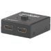 Manhattan HDMI Switch 2-Port, 4K@30Hz, Bi-Directional, Black, Displays output from x1 HDMI source to x2 HD displays (same output to both displays) or Connects x2 HDMI sources to x1 display, Manual Selection, No external power required, 3 Year Warranty