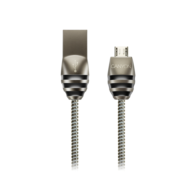 Image of Canyon CNS-USBM5DG USB cable 1 m USB 2.0 Micro-USB A USB A Black, Grey
