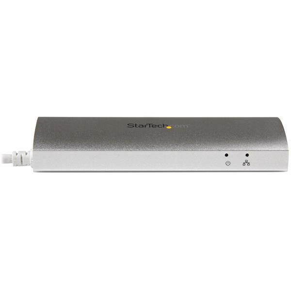 StarTech.com 3-Port Portable USB 3.0 Hub plus Gigabit Ethernet - Built-In Cable