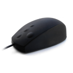 Accuratus Accumed MOUNA-SIL-UCBKHY; fully sealed silicon black USB mouse made up of a Rigid Silicone chassis with NanoArmour 2 layer antibacterial protection impregnated into the silicone and coated on the surface. IP 67 rated it is dust- water and chemic